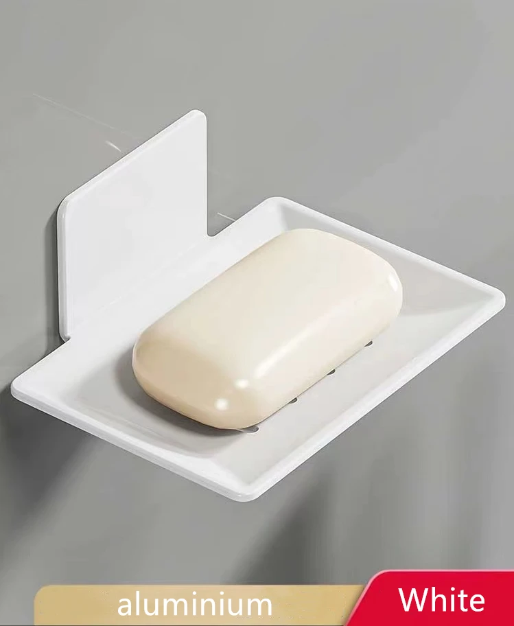 

No Drilling Soap Dish Holder Wall Mounted Drain Soap Sponge Box for Kitchen Soap Holder Bathroom Organizer Metal Soap Holders