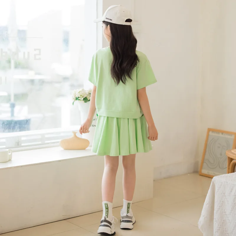 Корейский Летний комплект из 2 предметов для девочек рубашка с принтом смайлика и