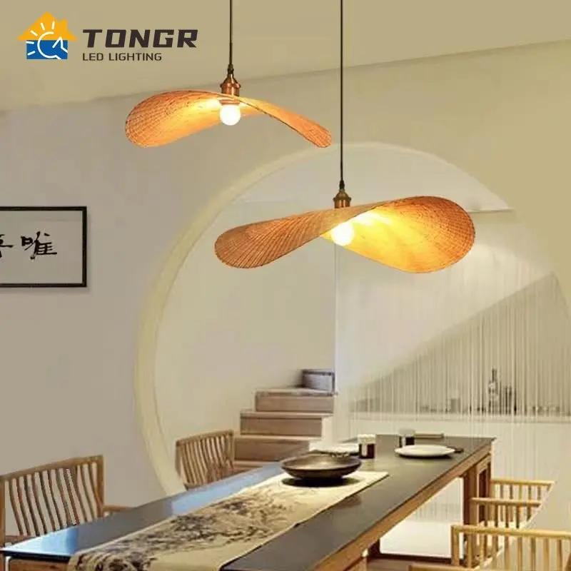 

Modern Handmade Bamboo Weaving Pendant Lamp Asia Restaurant Hotel Deco Light for Living Room Hanging Lamp Bamboo Pendant Lights