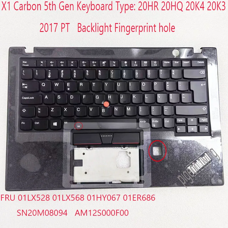 

Клавиатура X1 Carbon 01LX528 01LX568 01HY067 01ER686 SN20M08094 AM12S000F00 для Thinkpad X1 Carbon 5-го поколения клавиатура PT 100% Новинка