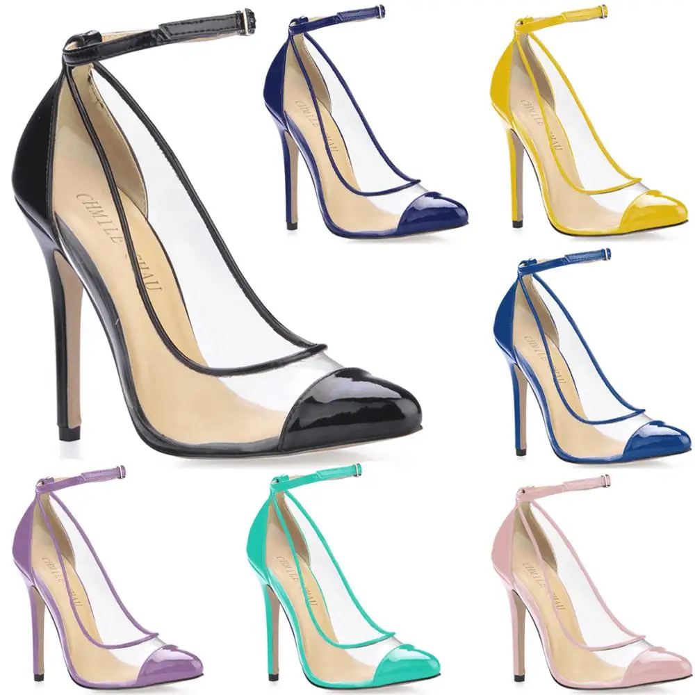 

CHMILE CHAU Sexy Party Shoe Women Pointed Toe Stiletto High Heels Ankle Strap Ladies Pumps Zapatos Mujer Escarpins Talon 0640-f1