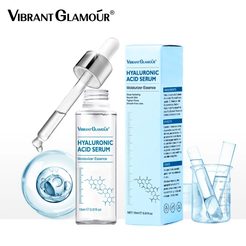 VIBRANT GLAMOUR 3Pcs Hyaluronic Acid Face Serum Anti-Aging Shrink Pore Whitening Moisturizing Essence Facial Serum Dry Skin Care