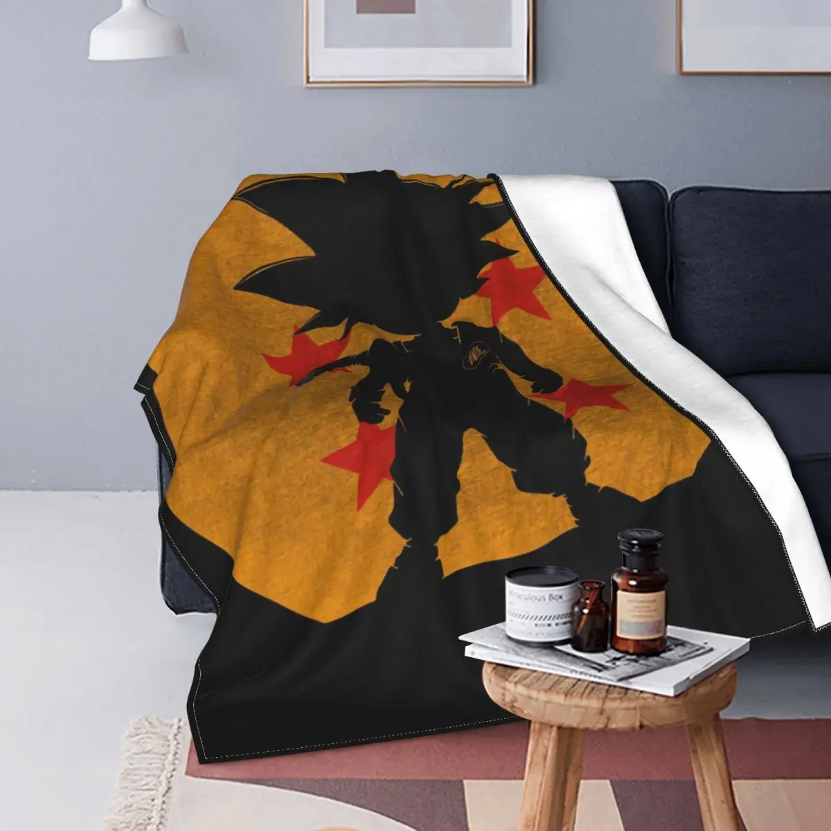 

Anime Goku Poster Plaid Blanket Four Seasons Stitch Soft Portable Flannel Throw Blankets For Quilt Home