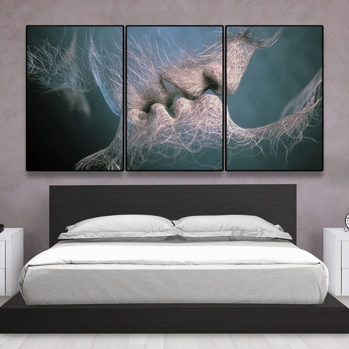 

No Frame 3 Pcs Fashion New Love Kiss Abstract Art on Canvas Painting Poster Wall Art Picture Print Home Decoration