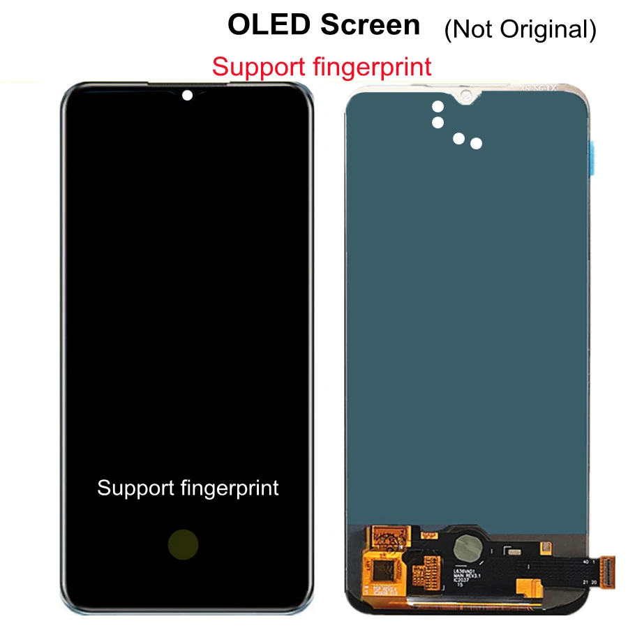 Najtaniej 6.44 ''OLED Dla Vivo V21e V2061 Panel Wyświetlacza Dotykowego LCD Ekran Digitizer Zgromadzenie Dla Vivo V21E 4G Lcd