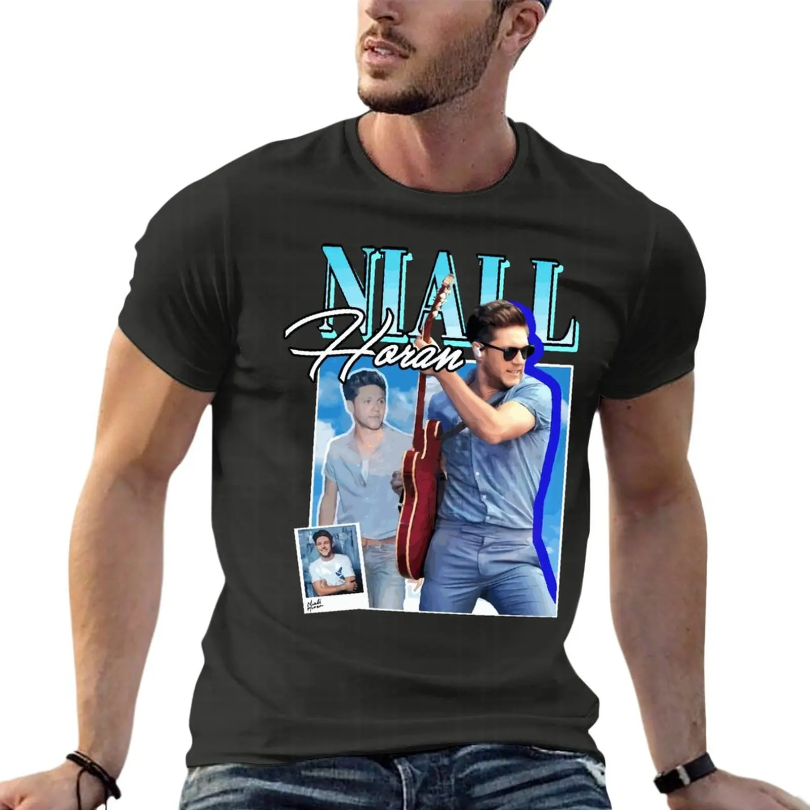 

Футболки Niall Horan 90S большого размера, модная мужская одежда, уличная одежда из 100% хлопка, футболка стандартного размера