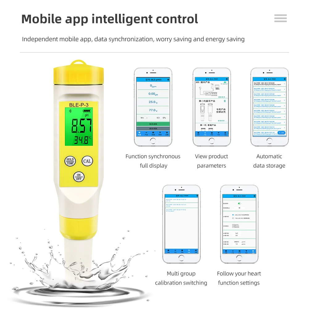 PH-метр Bluetooth онлайн-монитор тестер качества воды управление через приложение 0 01
