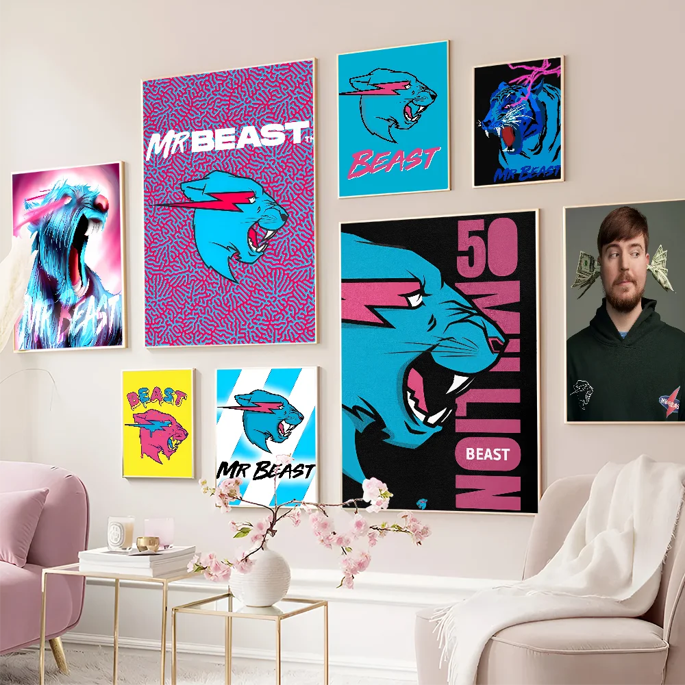 Игра Blogger M-MrBeast DIY липкий постер водостойкая бумажная наклейка кофейня бар