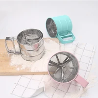 2021 new stainless steel flour sieve cup powder sieve mesh kitchen gadget for cakes sugar mesh sieve baking sieve strainer