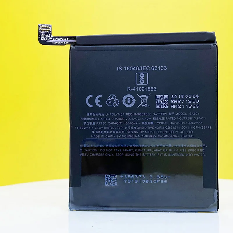 100 original 3060mah ba871 battery for meizu m15 m871 series smartphone batterytracking number free global shipping