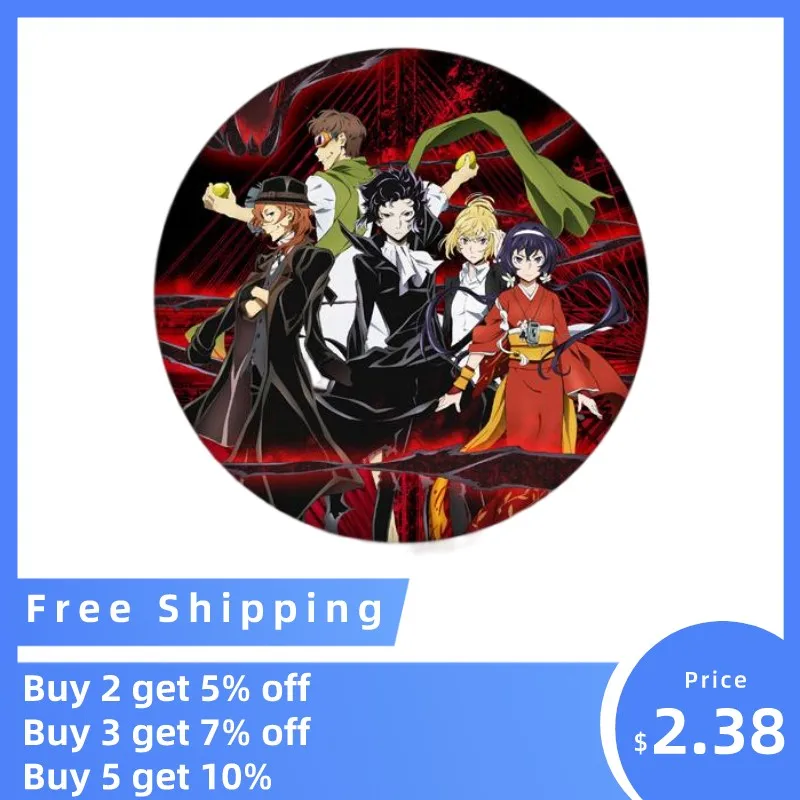 

58mm New Bungou Stray Dogs Brooch Pins Anime Badge Cosplay Accessories