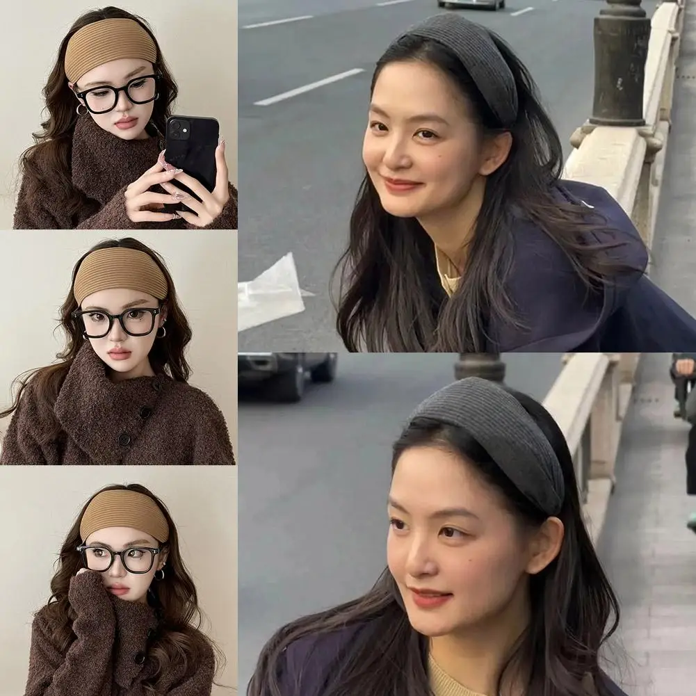 Новые мягкие широкие вязаные хлопковые повязки для волос женщин и девочек