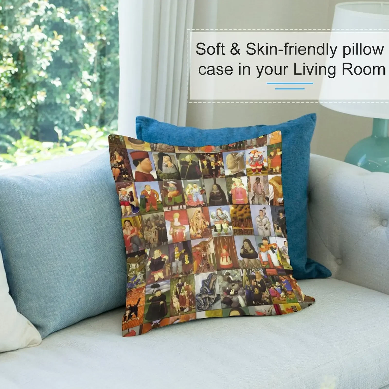 Чехол для подушки Fernando Botero аниме девушка полиэстер