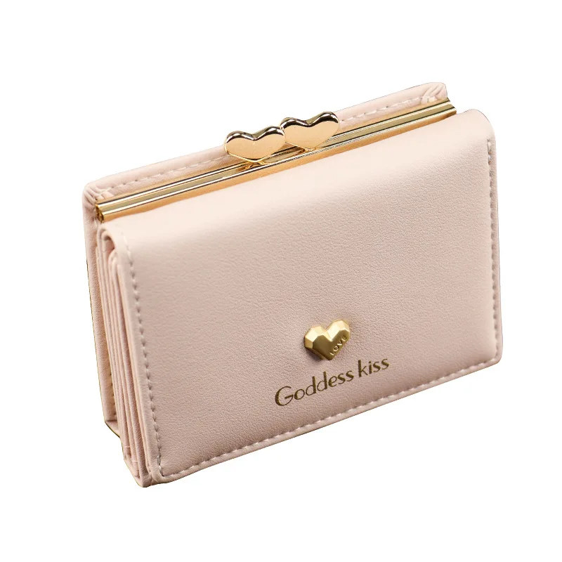 

Симпатичный короткий кошелек Love, женский складной многофункциональный Женский мини-кошелек для женщин