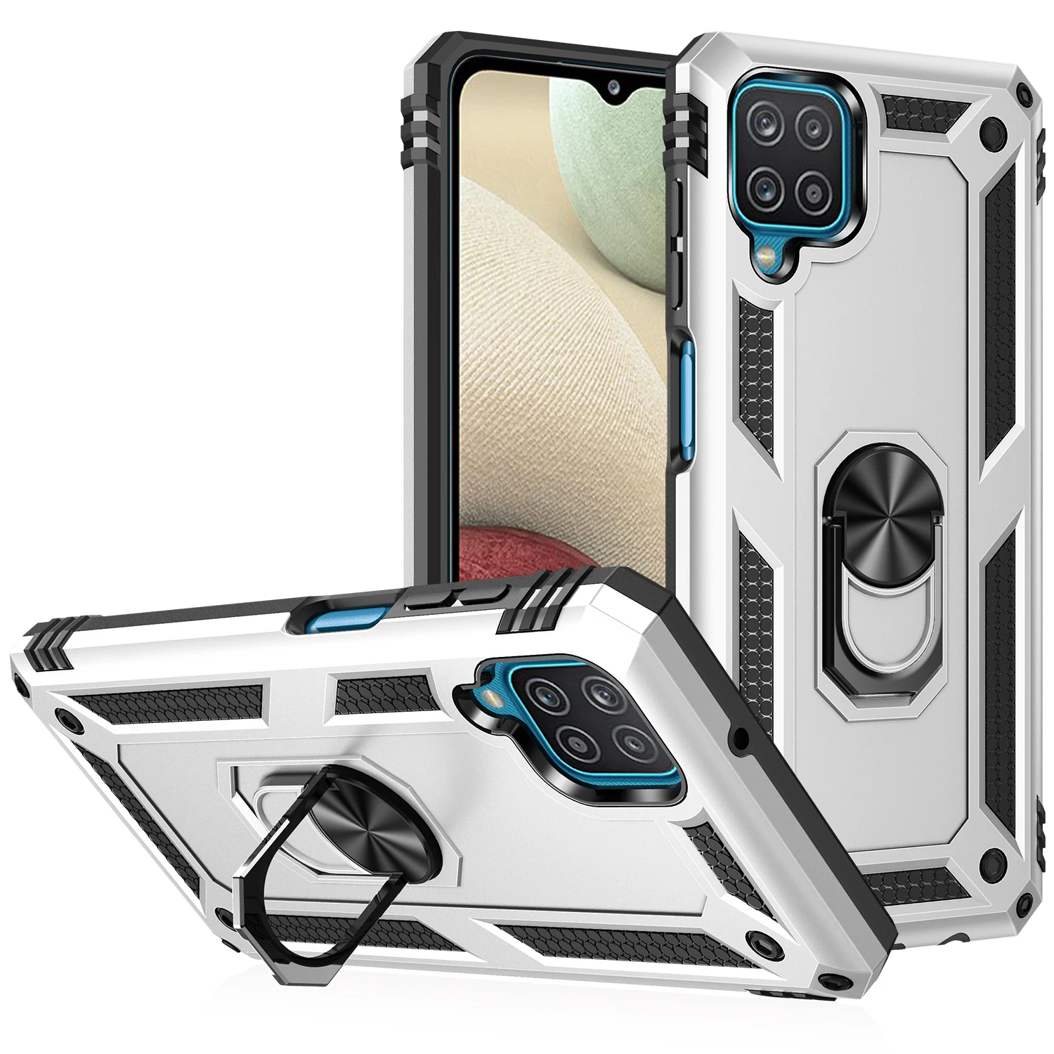 

armor shockproof Case For on Samsung galaxy A12 cover Case For Samsung A12 A 12 car holder ring Case