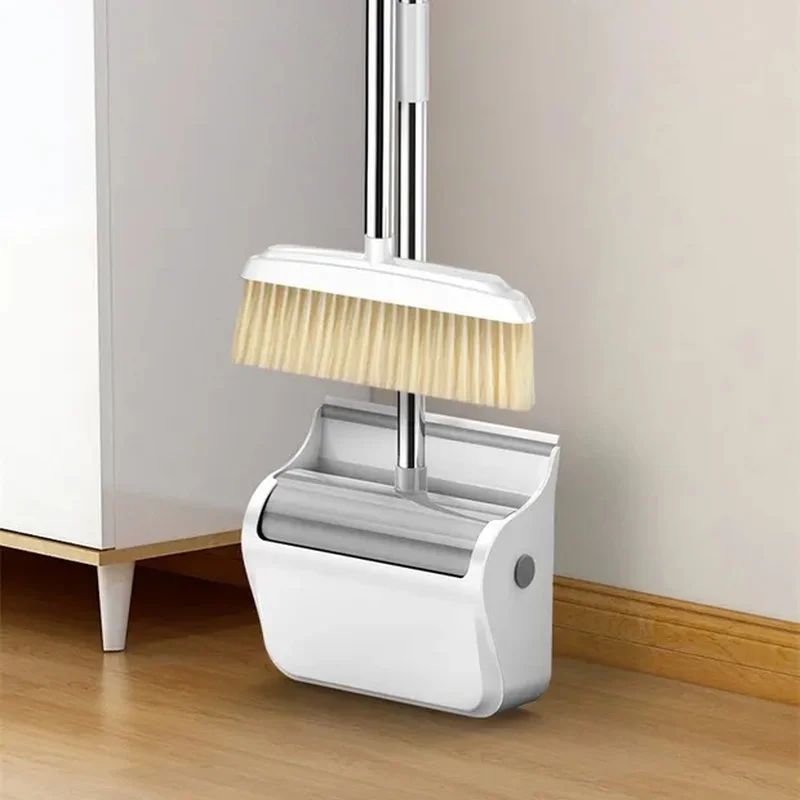 Набор веников с пылесборником, комбинированная Бытовая мягкая щетка для подметания волос, антипригарная щетка для волос, метла с пылесборн...