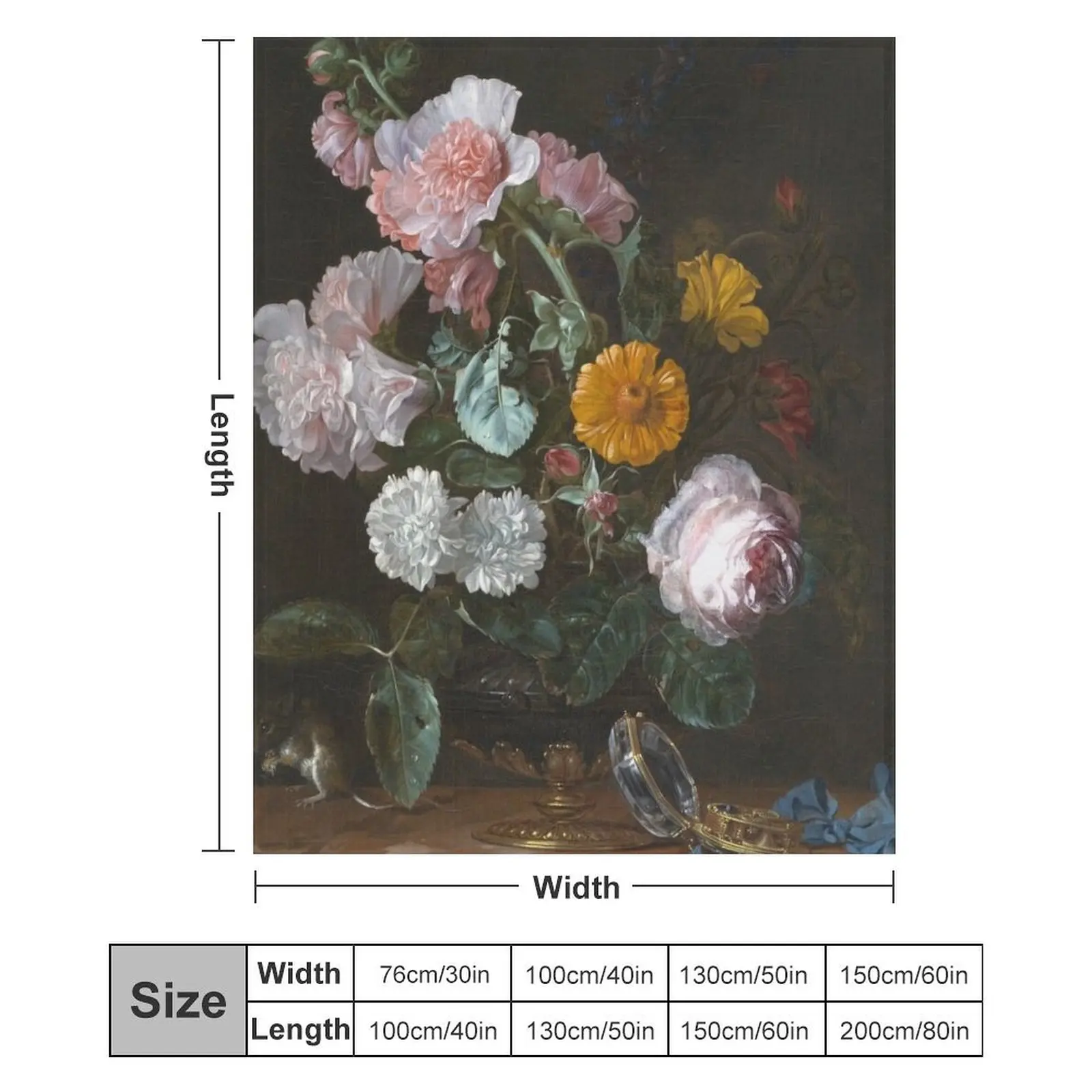 Willem Van Aelst - пледы Vanitas Flower Still Life меховые одеяла очень большие пушистые
