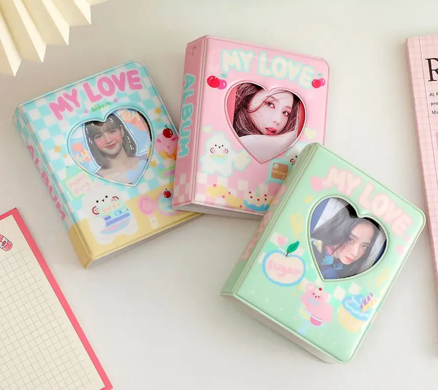 

Korea ins Photocard Collect Book 40pocket Heart Hollow Idol Album Photo holder 3inch instax Album