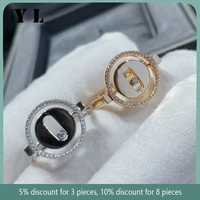 high quality classic womens sliding diamond ring s925 sterling silver round design luxury jewelry