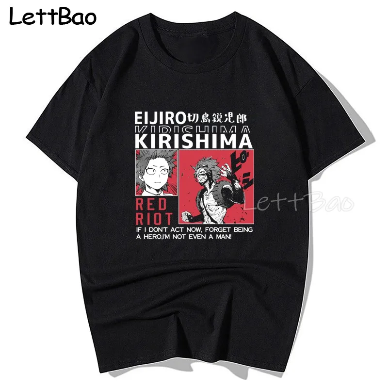 

Eijiro Kirishima Hero Academia T Shirt Men Aesthetic Couple Graphic Tees Tops Men Women Short Sleeve T-shirt Harajuku Kawaii