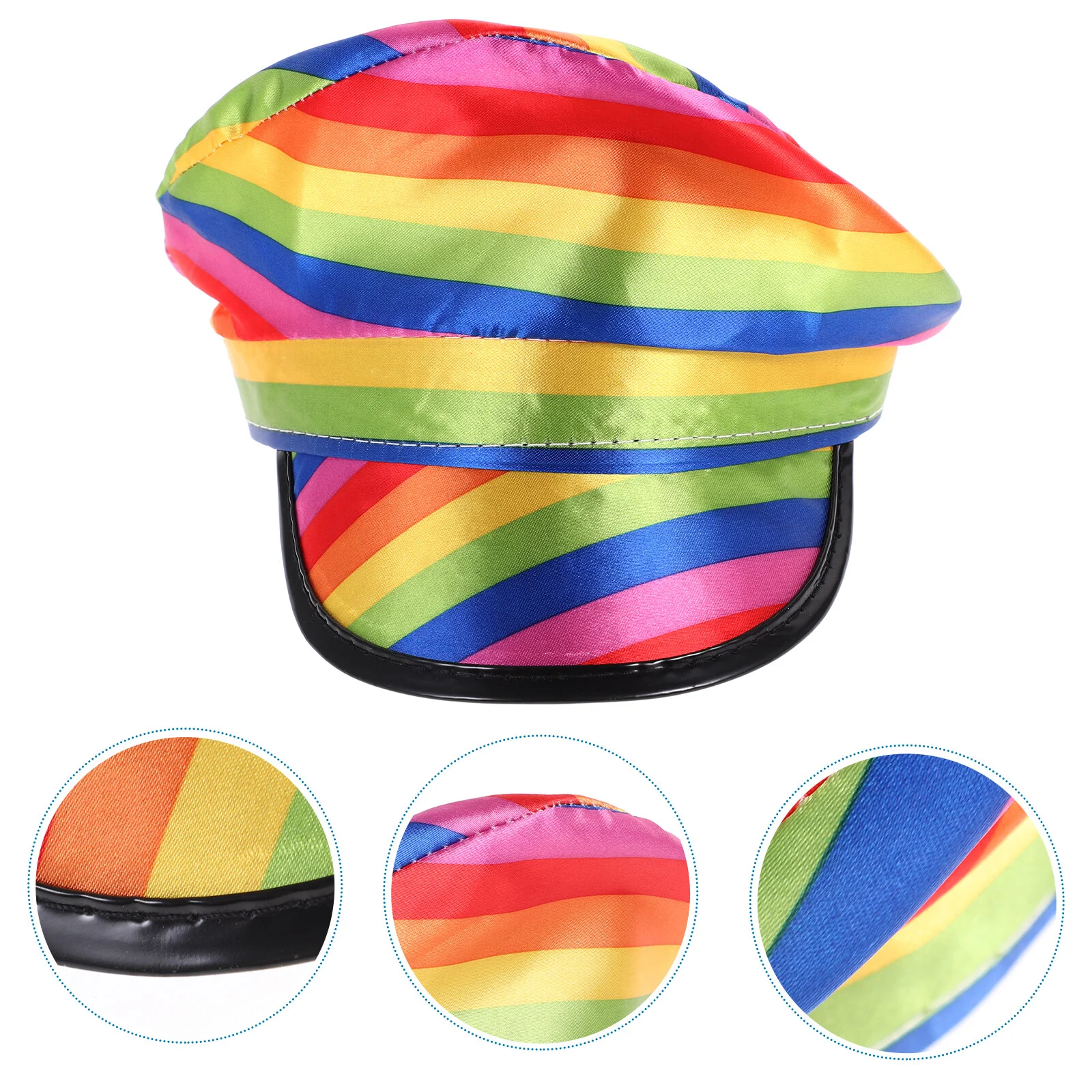 

Rainbow Hat Cowboy Outfits Women Big Lip Cap Long Carnival Police Cloth Brimmed Miss Performance