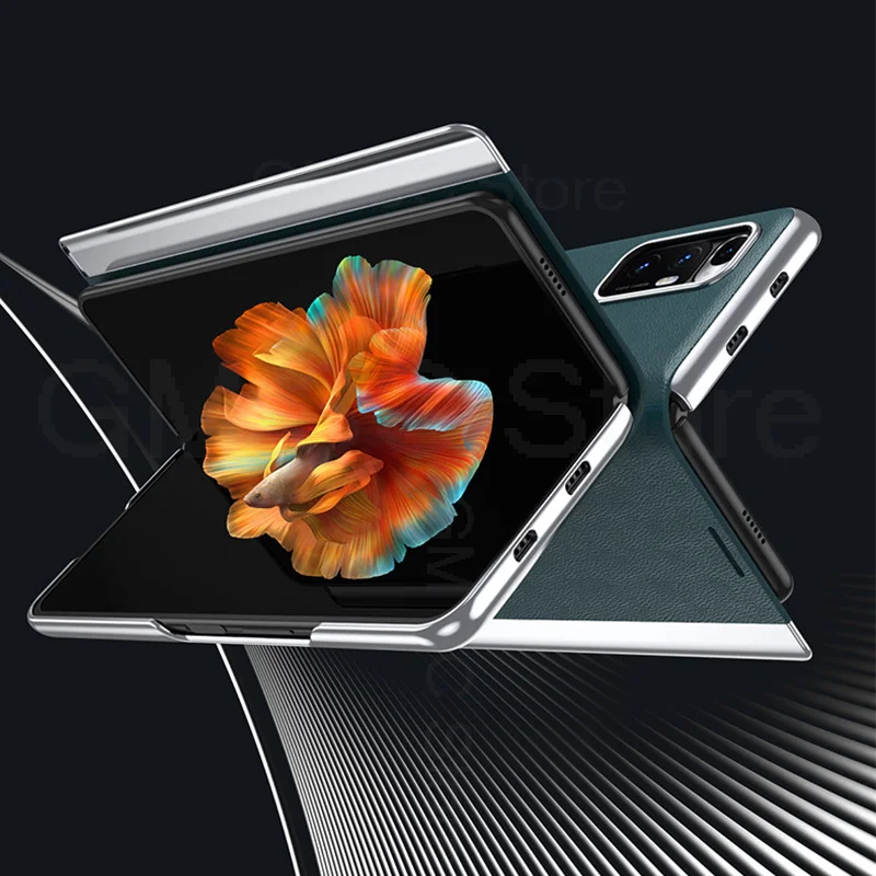 For Xiaomi Mi Mix Fold 6D Plating Leather Flip Phone Case For Mi Mix Fold 5G M2011J18C Electroplated Shockproof Phone Cover Capa