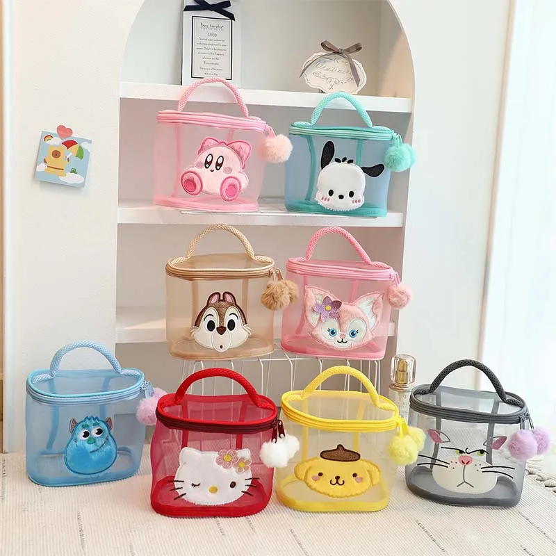 

Sanrio, сумка для туалетных принадлежностей Hello Kitty, помпон пурин, новая мультяшная косметичка для хранения, вместительная легко моющаяся дорожная сумка для туалетных принадлежностей