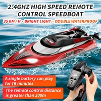 35kmh rc boat toys speedboat 2 4g radio remote control high speed ship water game with lighting gift for adults children boys