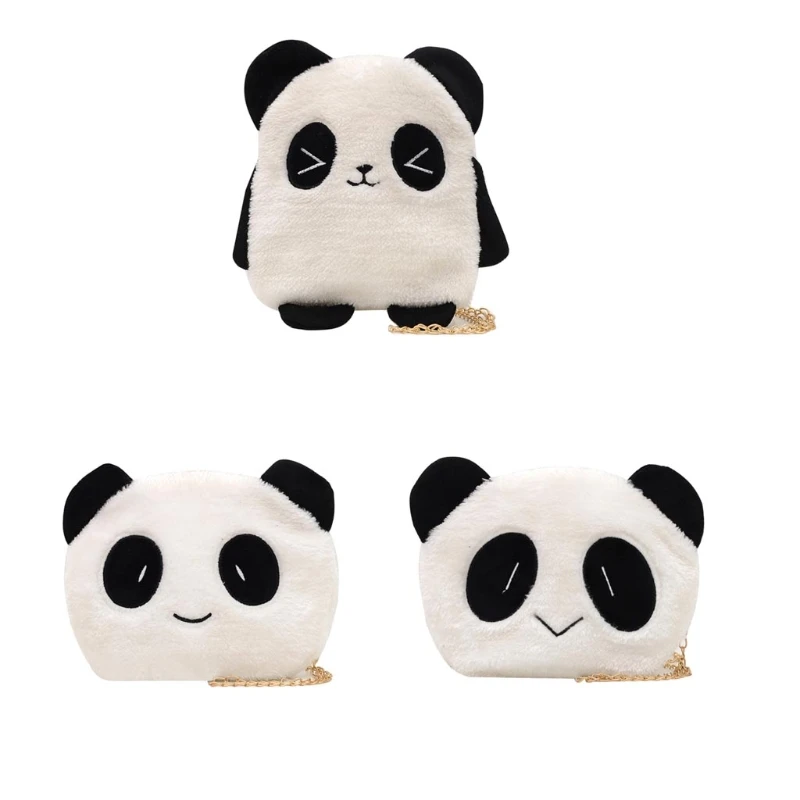 

Мультяшные сумки через плечо с пандой, плюшевые сумки через плечо с животными, сумки-мессенджеры на цепочке