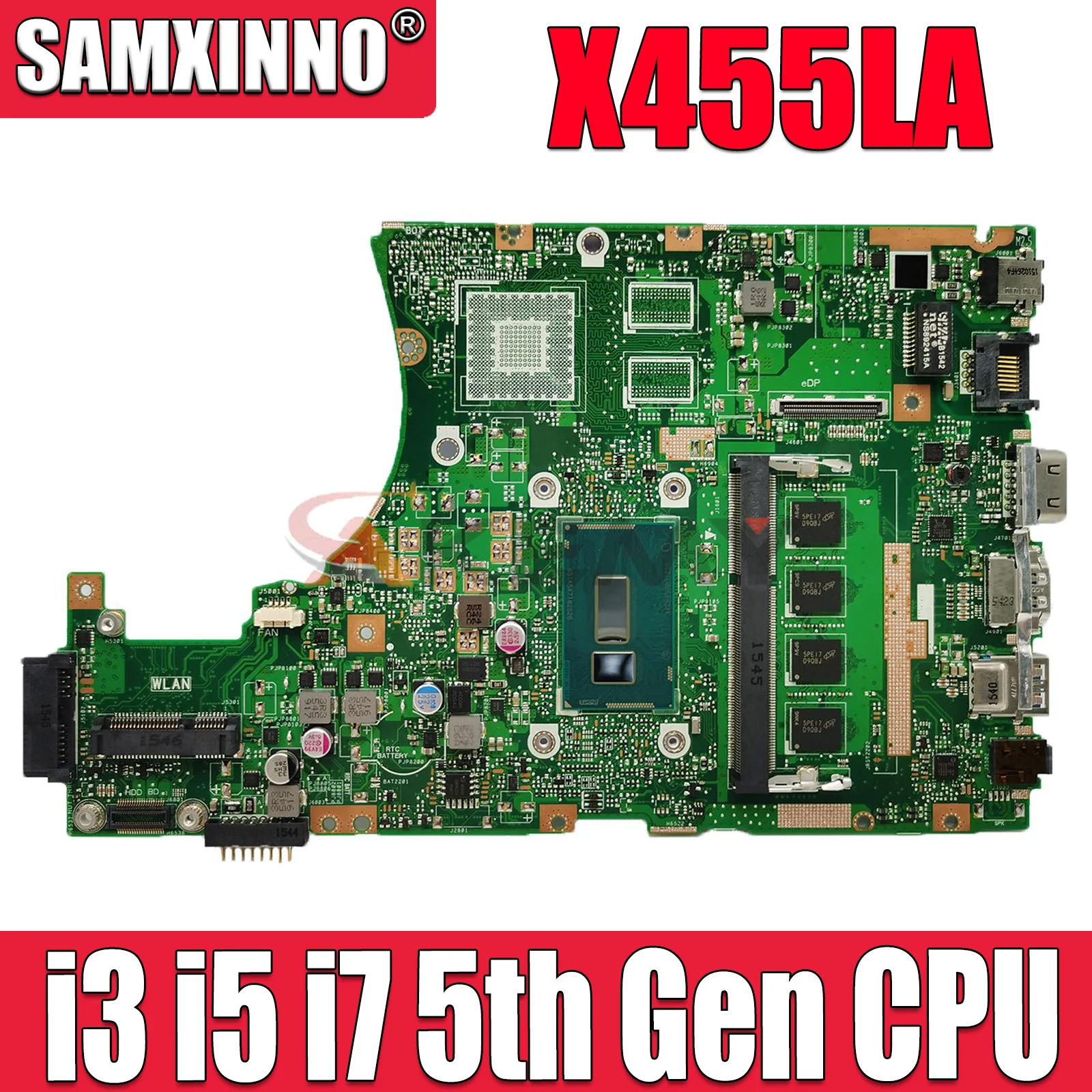 

X455LA Mainboard For ASUS X455LF X455L X455LD A455L F454L X455LAB Laptop Motherboard I3 I5 I7 CPU UMA RAM-4GB