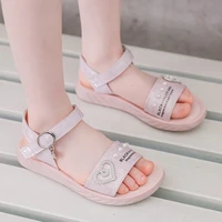 children casual sandals girls 2022 summer fashion new kids pearl love beautiful princess shoes rhinestone flats