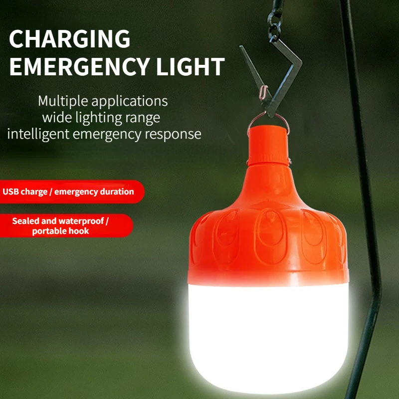 Waterproof Small USB Charging LED Light Outdoor Night Market Light Power Failure Household Camping Led Bulb Emergency Strap Hook