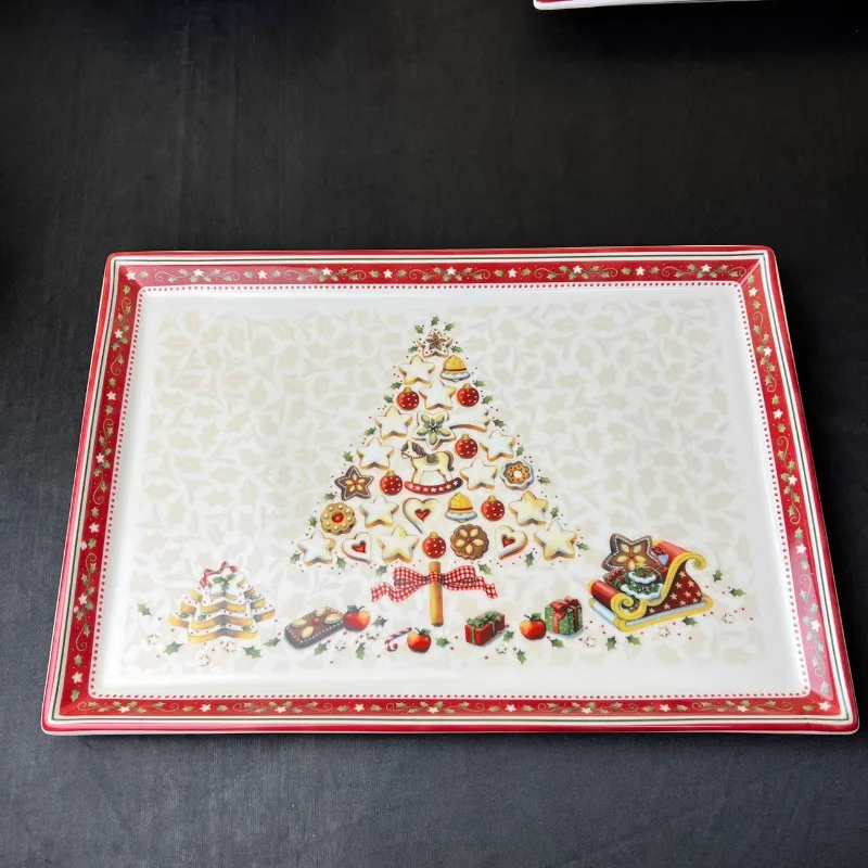 German Treasure Christmas Dining Plate Christmas Decoration Tableware Dinnerware Kitchenware Tray