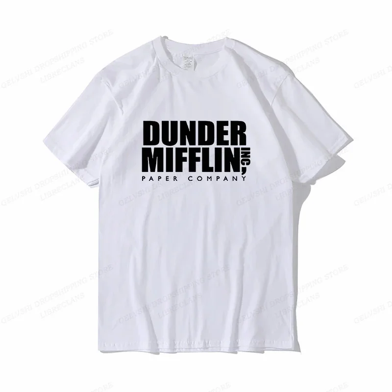 

DUNDER MIFFLIN Хлопковая Футболка Унисекс С Круглым Вырезом, Офисная Модная Верхняя Одежда Оверсайз Для Мужчин И Женщин С При...