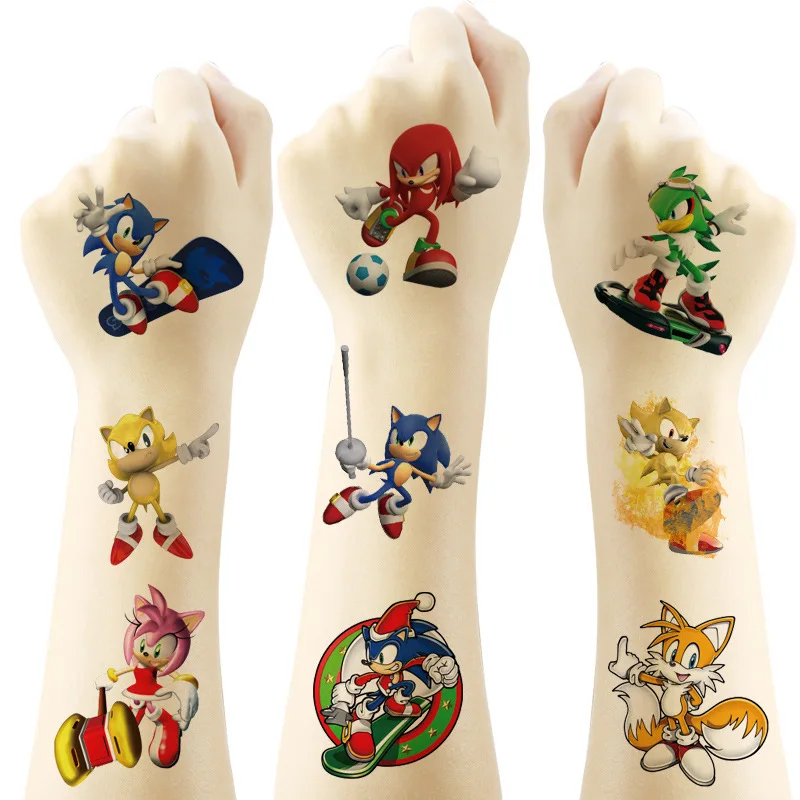 

Sonic the hedgehog tattoo sticker Small gifts for children's birthday parties Waterproof, durable and lovely Semi - permanent