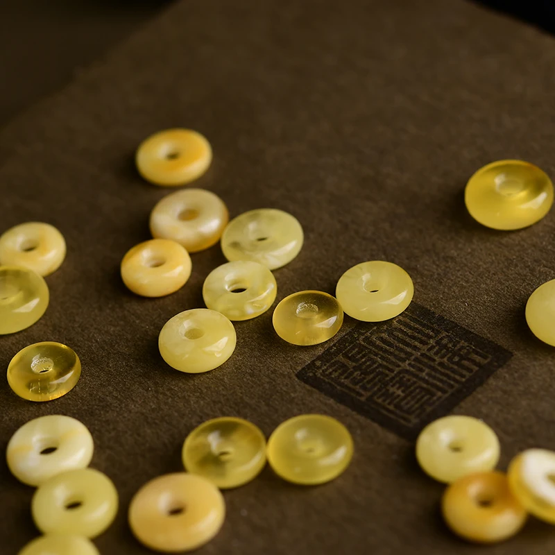 Natural Beeswax Donut Accessories DIY Bracelet Necklace Peace Buckle Lh23