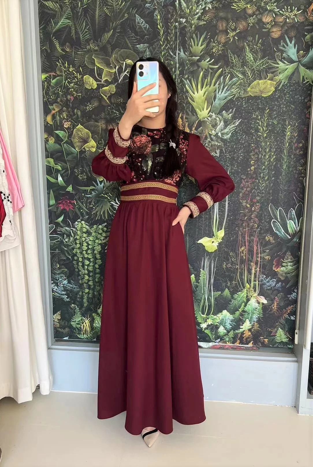 

Мусульманское арабское пакистанское женское платье с вышивкой и блестками платье кафтан с длинным рукавом Дубай исламский ИД Мубарак Кафтан Дубай абайя Турция