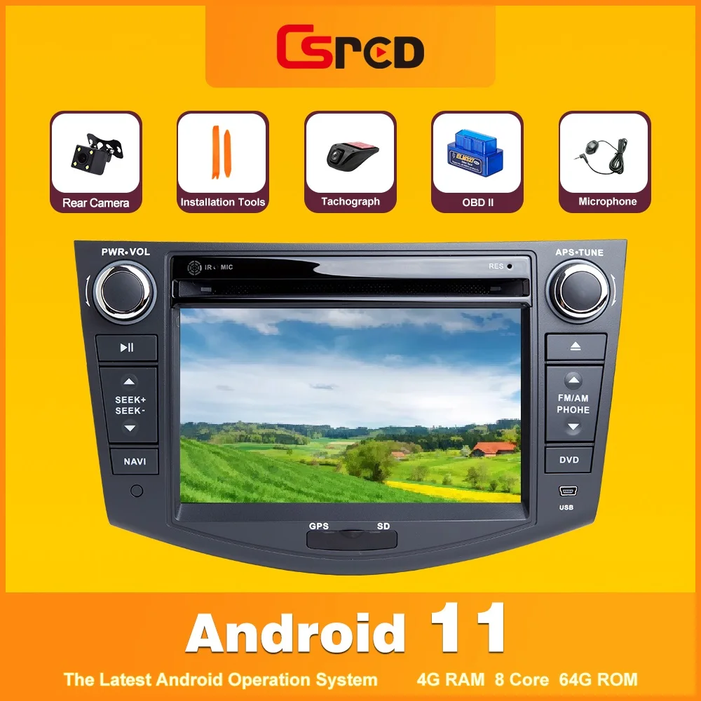 Csred Android 11 автомобильное радио для Toyota RAV4 2006-2012 автомобильный мультимедийный