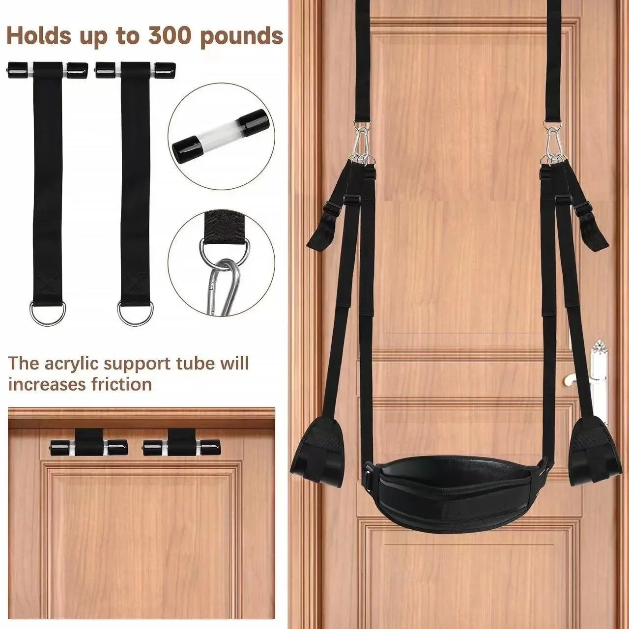 Фото Premium Adjustable Sex Door Swing with Leg Shackles Adult BDSM Toys for Couples Gag  Acessorios Femininos Sexy Juguetes Sexuales №4
