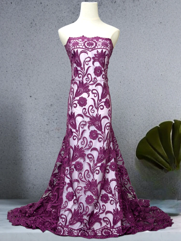 

Kalume African Mesh Lace Fabric with Sequins 2023 High Quality Nigerian Wedding Tulle Lace Fabric for African Party Dress F3349