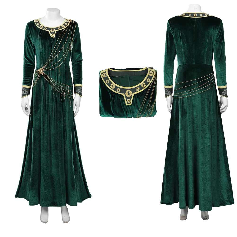 

Galadriel Cosplay Costume Green Dress Women Girl Season 1 Lady Roleplay Fantasia Dress Halloween Carnival Party Disguise Suit