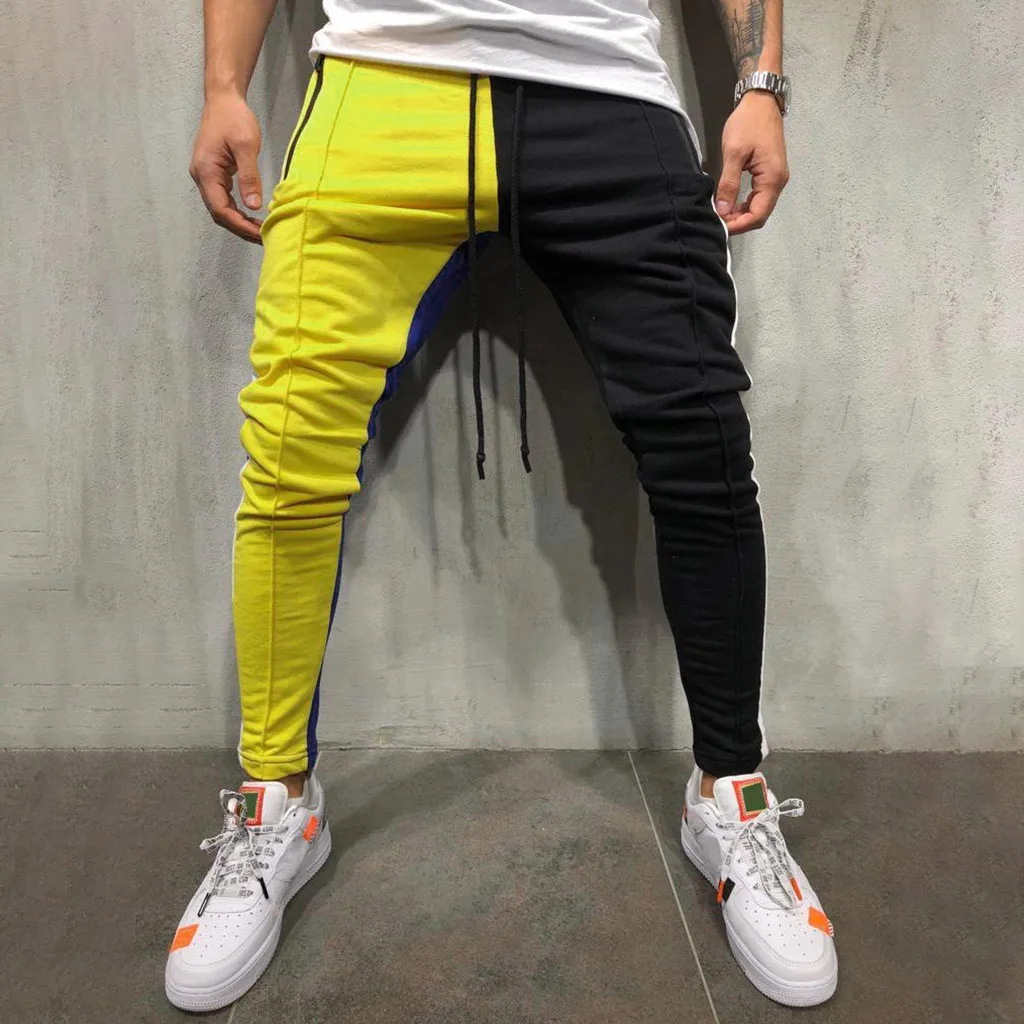 

Fashion Men's Casual Solid Loose Patchwork Color Sweatpant Trousers Jogger Pant