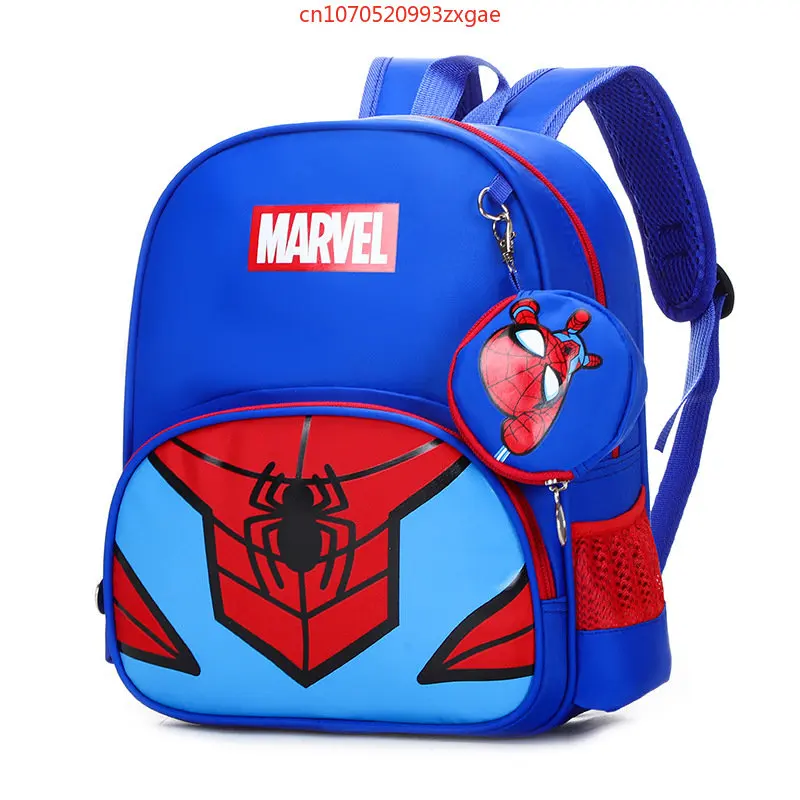 Disney Captain America Kids' Backpack Breathable and Comfortable Iron Man Kids' Schoolbag Waterproof Spider Man child back pack