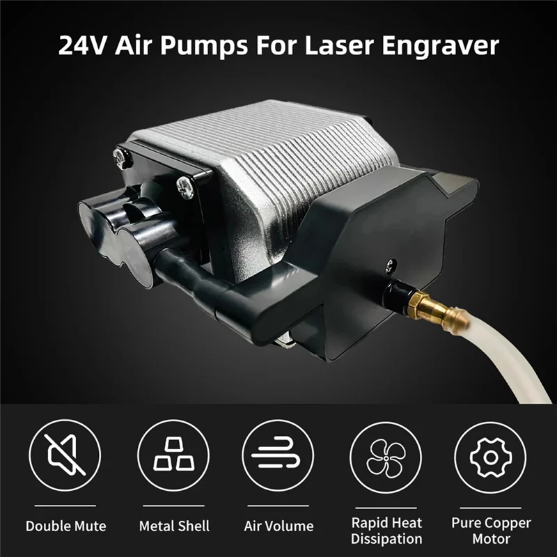 12V 30L/Min Air Assist Pump Air Compressor for Engraving Machine Adjustable Speed Low Noise Upgraded Nozzle 16W EU Plug