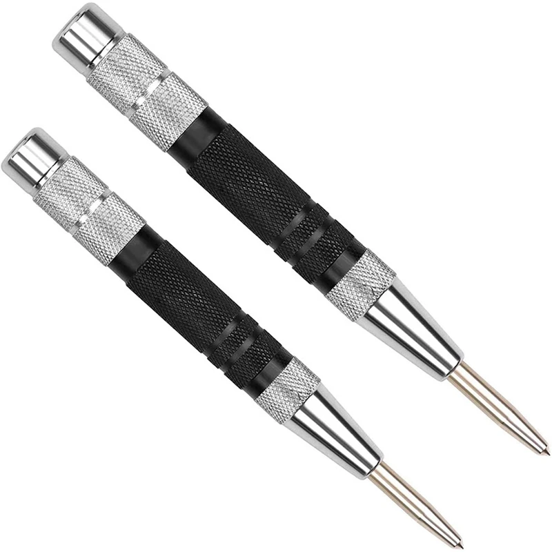 

2-Piece Super Strong Automatic Centre Punch, 6-Inch Adjustable Spring Loaded Metal Drill Tool