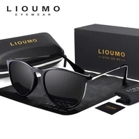 lioumo classic polarized sunglasses men women fashion round glasses male driving eyewear anti glare tea lens gafas de sol hombre