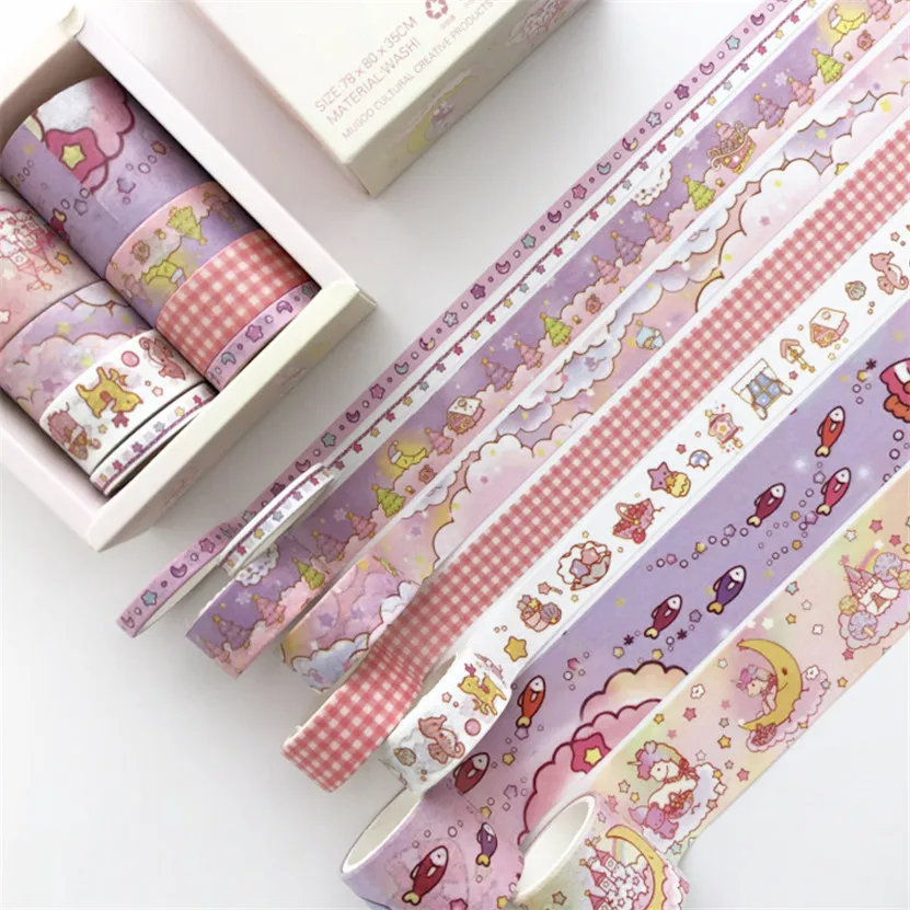 

18 шт./компл. Washi Скотч наклейки с цветами оформление милые школьные канцелярские принадлежности декоративные ленты