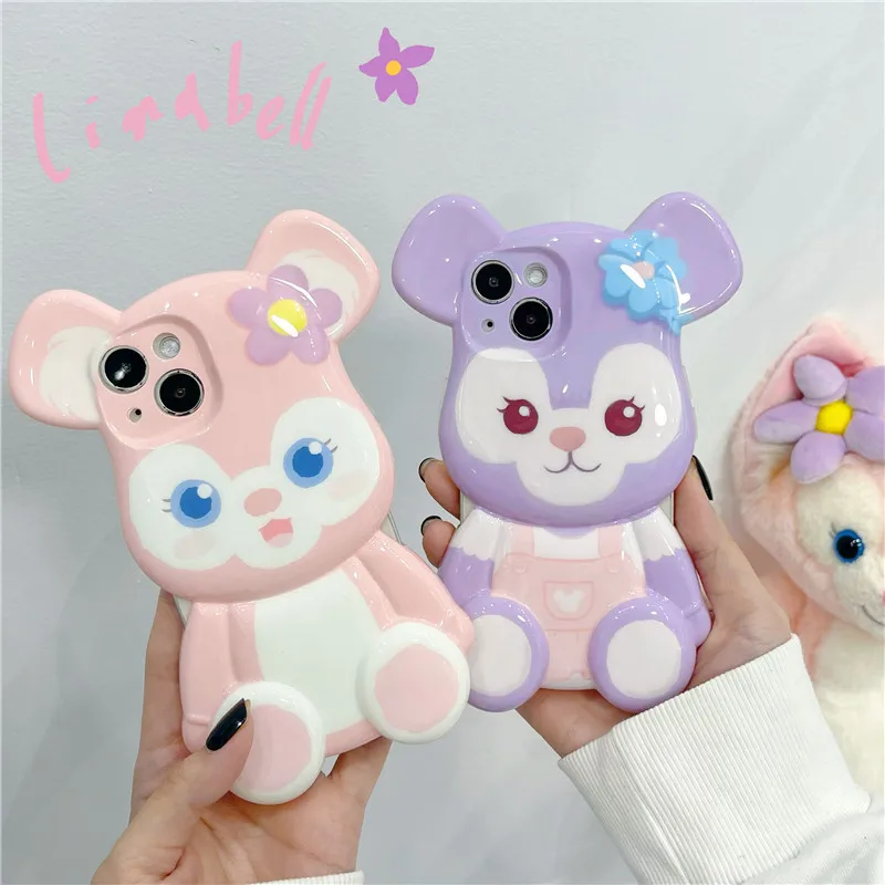 

Cartoon Figure Purple Rabbit Pink Fox Case Cover for IPhone 11 12 13 Pro X XR XS Max Shockproof Phone Case IPhone 13 Case