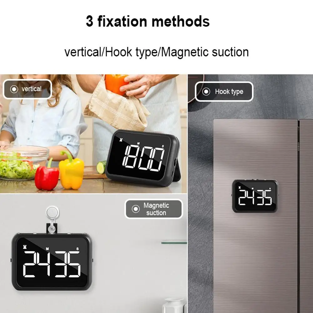 

1 Pcs 100-minute Led Digital Timer 3-levels Adjustable Volume Large Screen Count Up/down Kitchen Cooking Timer