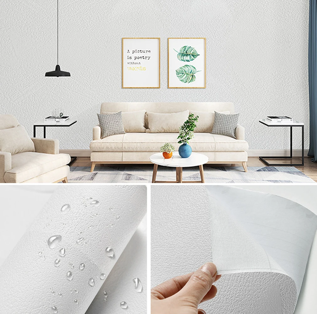 

PVC Self-adhesive Solid Color Diatom Mud Wallpaper Waterproof Wall Stickers for Walls In Rolls Furniture Film Home Decoration